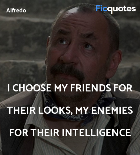 I choose my friends for their looks, my enemies for their intelligence image