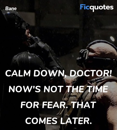 Calm down, Doctor! Now's not the time for fear. That comes later. image