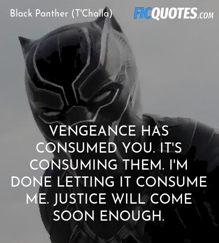Vengeance has consumed you. It's consuming them. I'm done letting it consume me. Justice will come soon enough. image