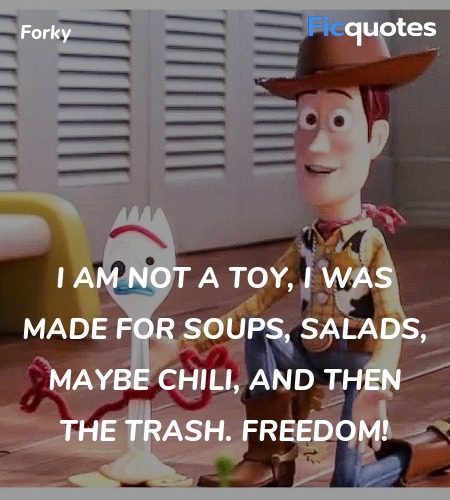 I am not a toy, I was made for soups, salads, maybe chili, and then the trash. Freedom! image