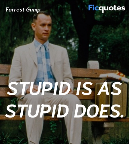 Stupid is as stupid does. image