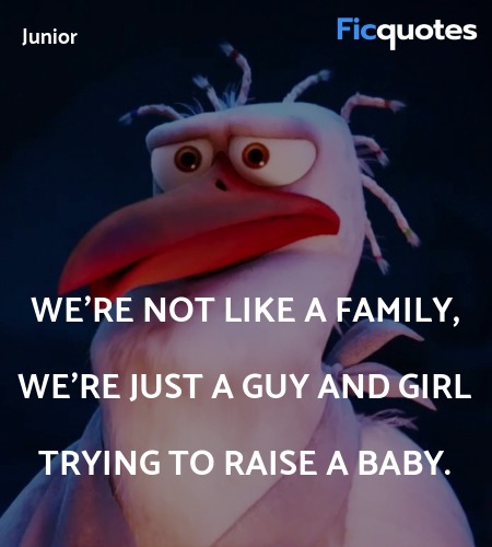We're not like a family, we're just a guy and girl trying to raise a baby. image