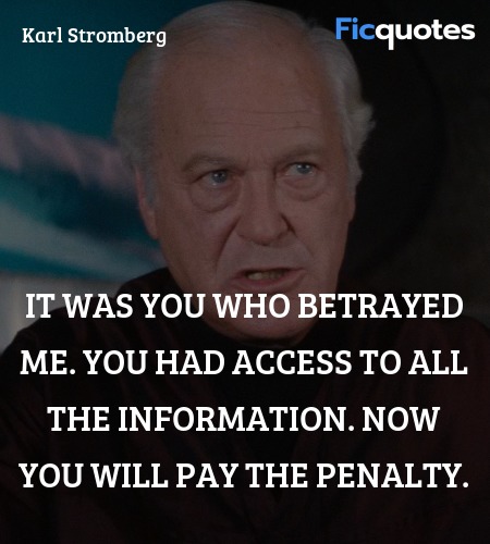 It was you who betrayed me. You had access to all the information. Now you will pay the penalty. image