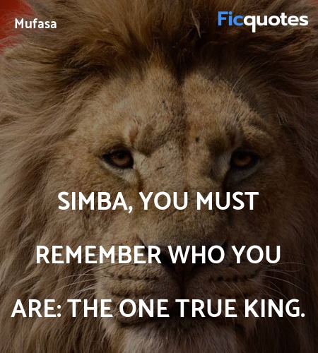 Simba, you must remember who you are: the one true king. image