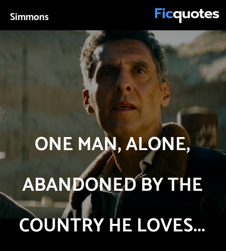 One man, alone, abandoned by the country he loves... image