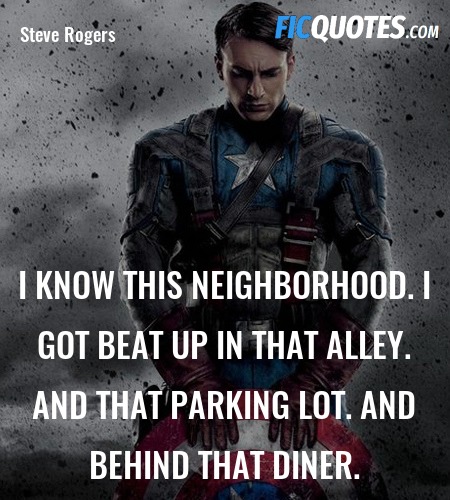 I know this neighborhood. I got beat up in that alley. And that parking lot. And behind that diner. image