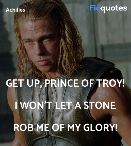  Get up, Prince of Troy! I won't let a stone rob ... quote image
