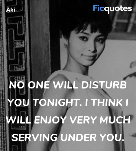 No one will disturb you tonight. I think I will ... quote image