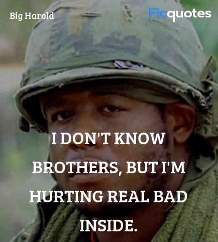 I don't know brothers, but I'm hurting real bad ... quote image