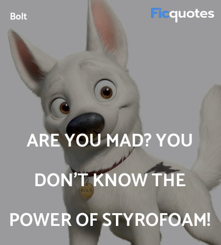 Are you mad? You don't know the power of Styrofoam... quote image