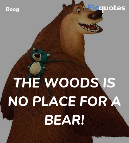 The woods is no place for a bear quote image