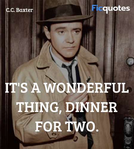 It's a wonderful thing, dinner for two. image