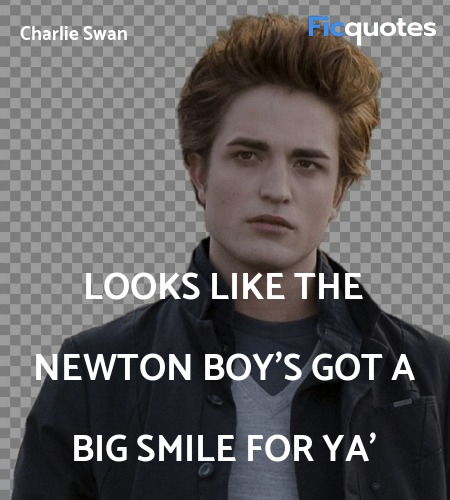 Looks like the Newton boy's got a big smile for ya... quote image