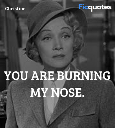 You are burning my nose quote image
