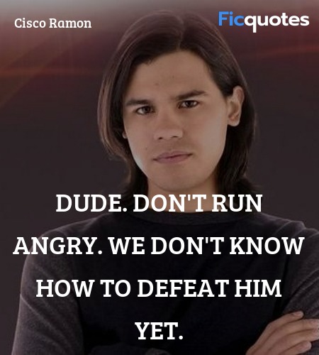 Dude. Don't run angry. We don't know how to defeat... quote image