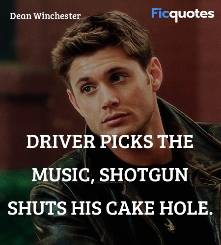 Driver picks the music, shotgun shuts his cake hole. image
