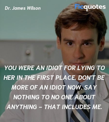 You were an idiot for lying to her in the first ... quote image