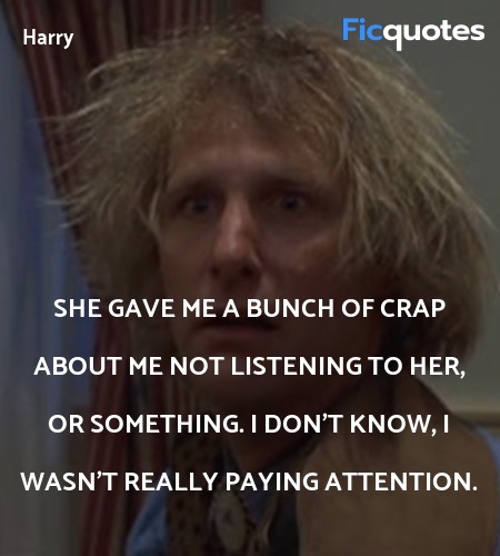 She gave me a bunch of crap about me not listening... quote image