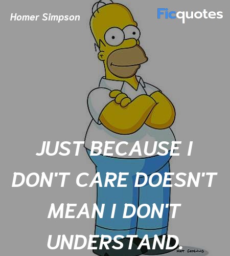 Just because I don't care doesn't mean I don't ... quote image