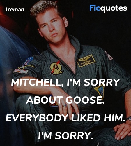Mitchell, I'm sorry about Goose. Everybody liked ... quote image