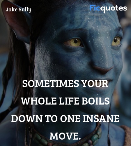 Sometimes your whole life boils down to one insane... quote image