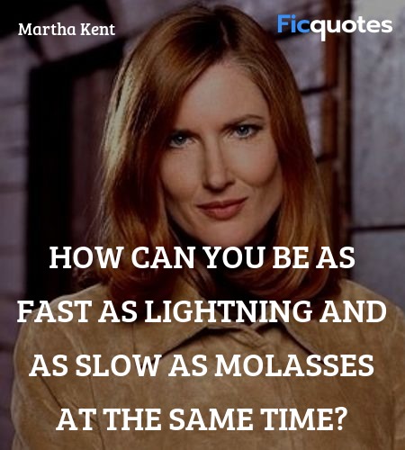 How can you be as fast as lightning and as slow as... quote image