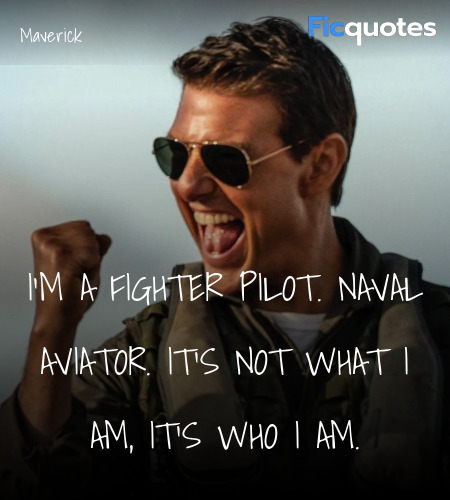I'm a fighter pilot. Naval aviator. It's not what I am, it's who I am. image