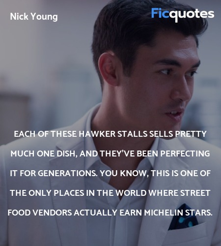 Each of these hawker stalls sells pretty much one dish, and they've been perfecting it for generations. You know, this is one of the only places in the world where street food vendors actually earn Michelin stars. image