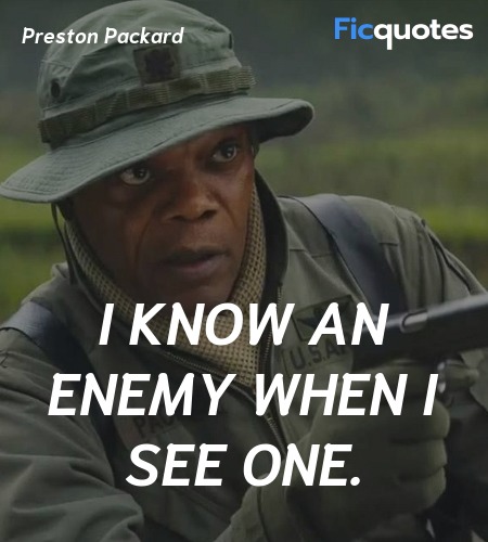 I know an enemy when I see one quote image