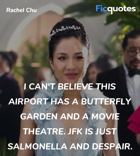 I can't believe this airport has a butterfly garden and a movie theatre. JFK is just salmonella and despair. image