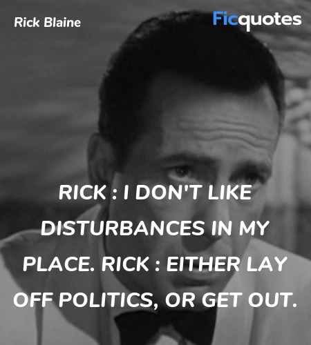 Either lay off politics, or get out quote image