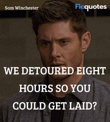 We detoured eight hours so you could get laid... quote image
