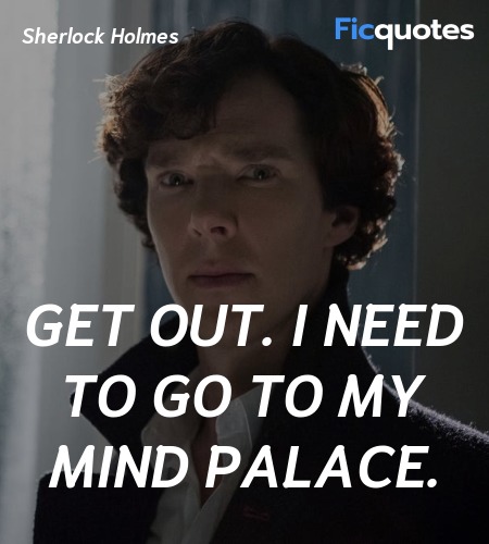 Get out. I need to go to my mind palace quote image