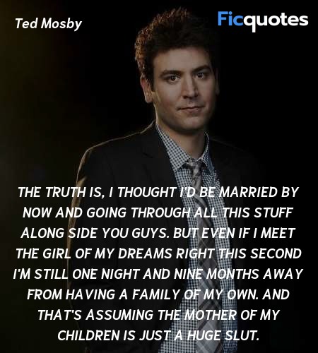 The truth is, I thought I'd be married by now and ... quote image