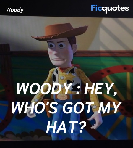 Woody : Hey, who's got my hat quote image